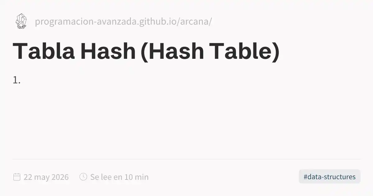 Tabla Hash (Hash Table)